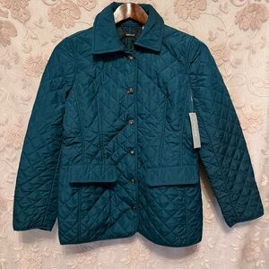 Chico's Green Quilted Snap Front Jacket with Front Pockets Size 0 (4/6) NWT